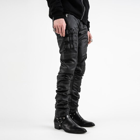AKINGS Omari Waxed Stacked Jeans - Picture 5 of 7